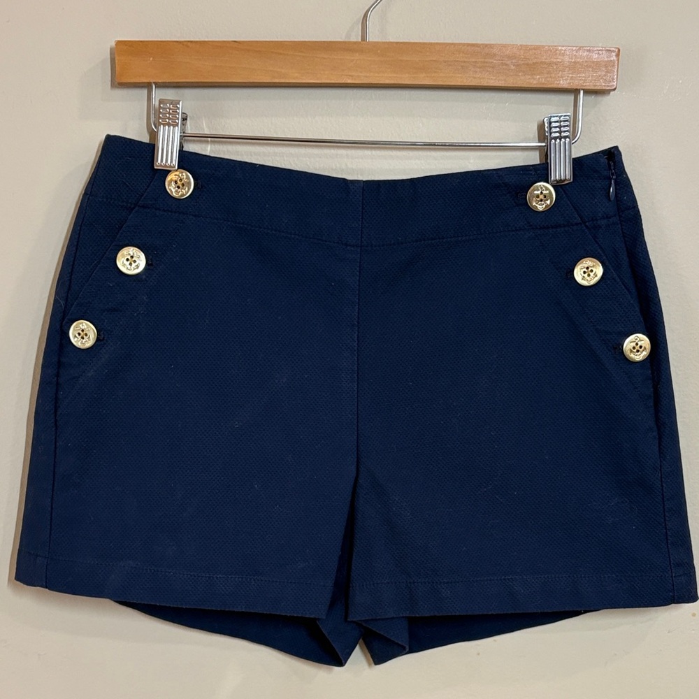 J. Crew Navy Button-Accent Shorts, 4